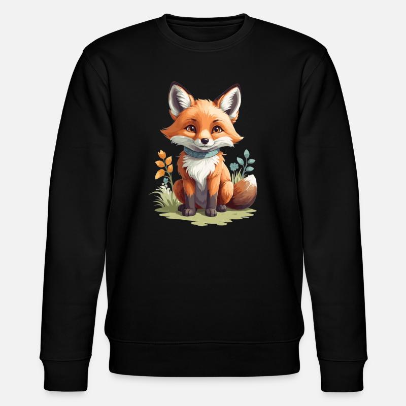 Süßer kleiner Fuchs - Stanley/Stella Unisex Bio-Sweatshirt CHANGER  - Schwarz