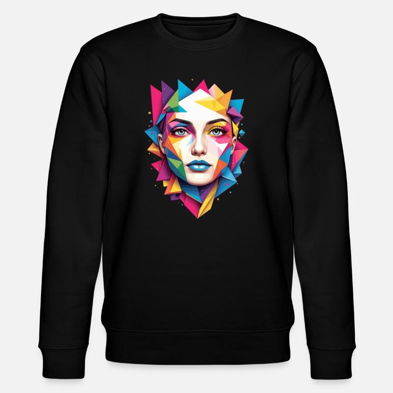 Moderne Gesichts Kunst - Stanley/Stella Unisex Bio-Sweatshirt CHANGER  - Schwarz