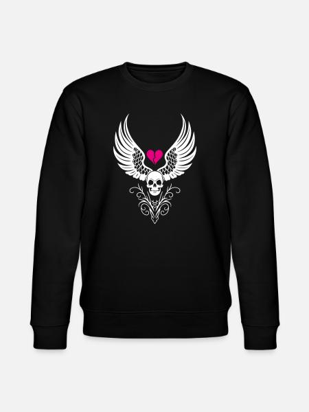 Skull Broken Heart Anti Valentine's Day - Stanley/Stella CHANGER Unisex Organic Sweatshirt - black