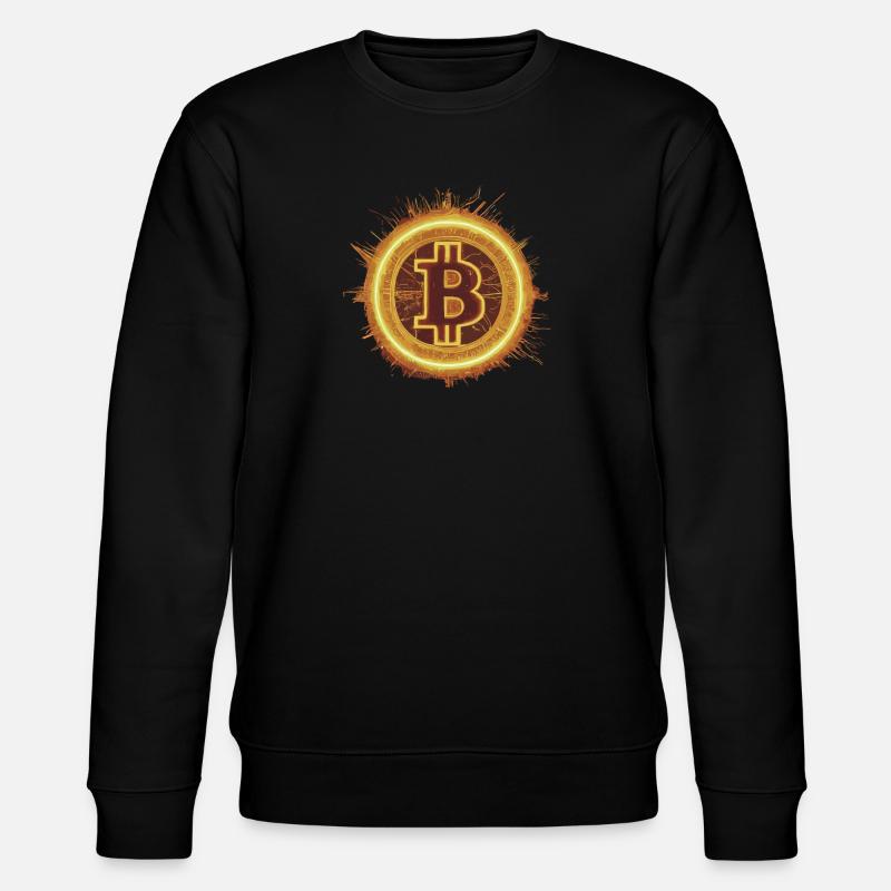 Feuriger Bitcoin Solar - Stanley/Stella Unisex Bio-Sweatshirt CHANGER  - Schwarz