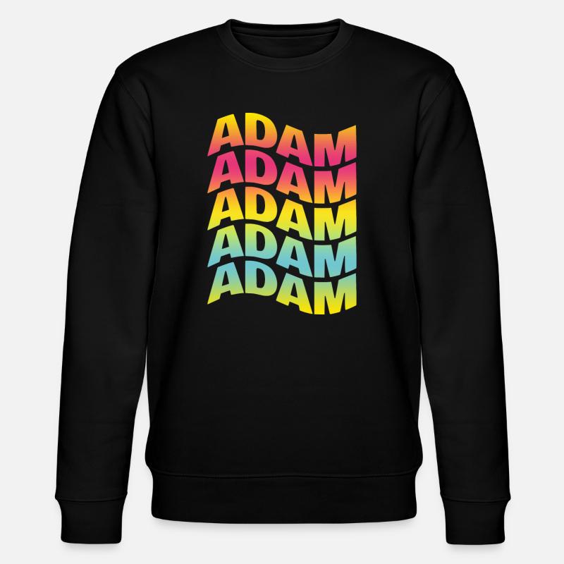 t-shirt Adam text wavy text effect - Stanley/Stella CHANGER Unisex Organic Sweatshirt - black