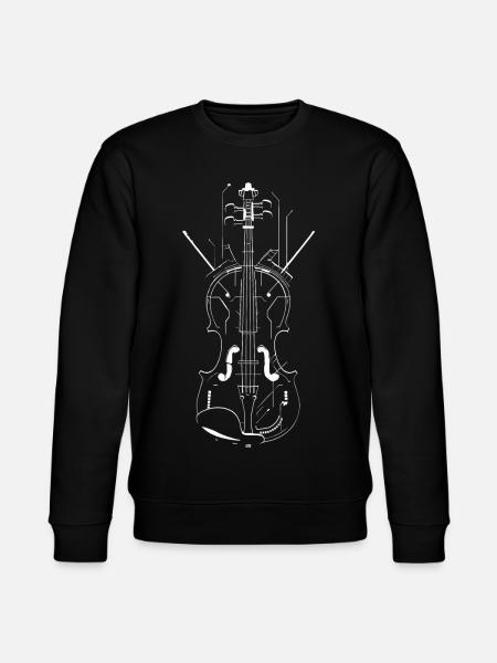 Violin Line Drawing - Stanley/Stella CHANGER Unisex Organic Sweatshirt - black