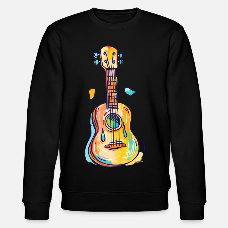Ukulele Comic Look - Stanley/Stella CHANGER Unisex Organic Sweatshirt - black