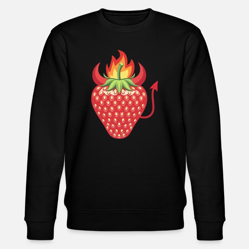 Devilish Strawberry - Stanley/Stella CHANGER Unisex Organic Sweatshirt - black