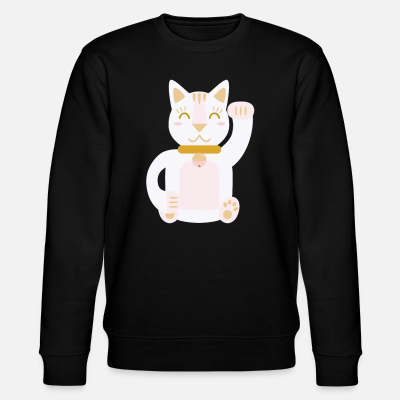 Maneki Neko L Lucky Cat - Stanley/Stella Unisex Bio-Sweatshirt CHANGER  - Schwarz