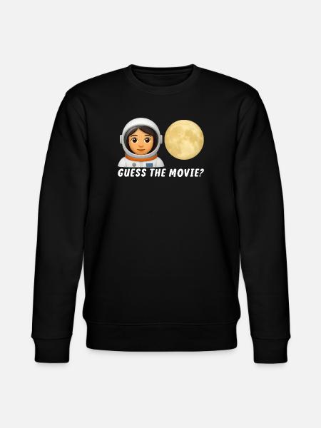 Astronaut and Full Moon Illustration - Stanley/Stella CHANGER Unisex Organic Sweatshirt - black