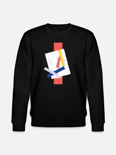 Abstrakte Farbblock Muster verzerrtes Gesicht - Stanley/Stella Unisex Bio-Sweatshirt CHANGER  - Schwarz