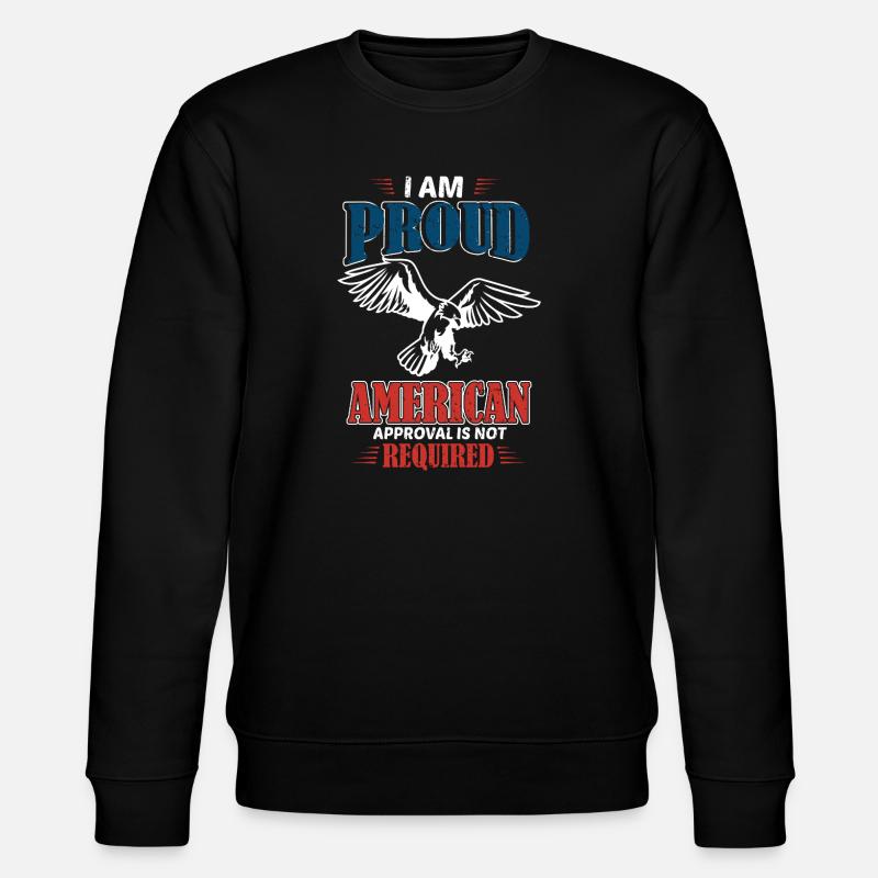 Proud American design with eagle - Stanley/Stella CHANGER Unisex Organic Sweatshirt - black