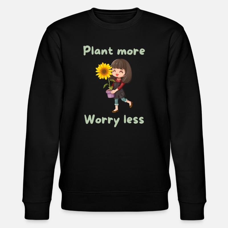 Plant more, worry less - Stanley/Stella Unisex Bio-Sweatshirt CHANGER  - Schwarz