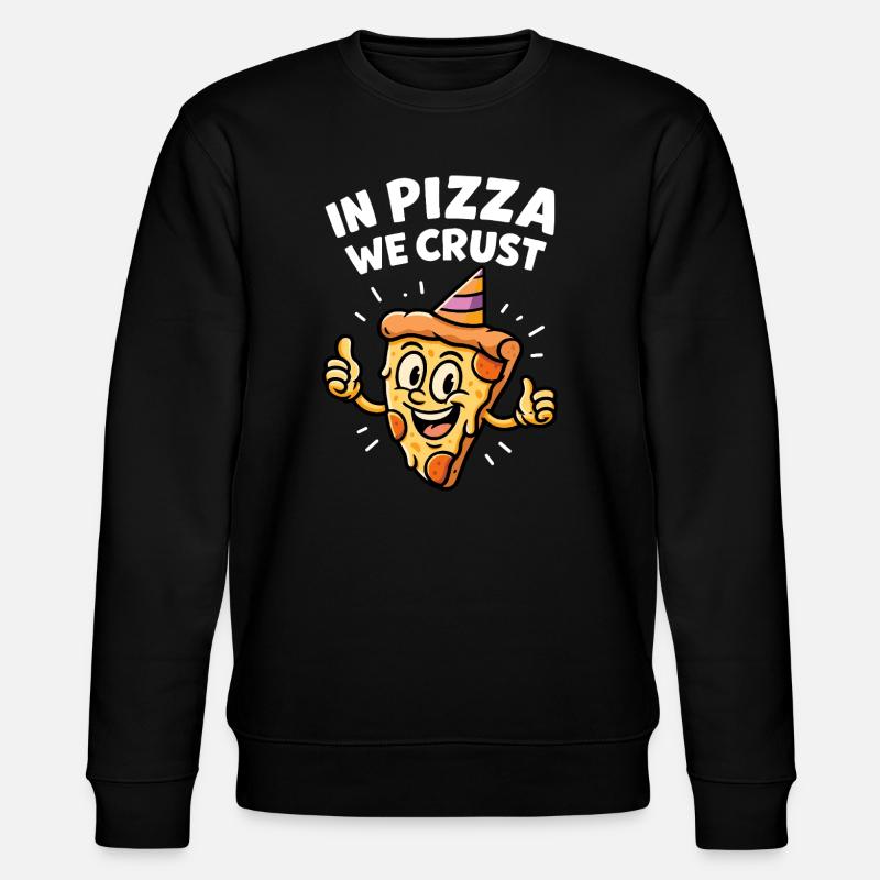 Lustiges Pizza Party Design - Stanley/Stella Unisex Bio-Sweatshirt CHANGER  - Schwarz