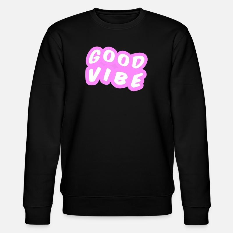 Good Vibe Pastellrosa - Stanley/Stella Unisex Bio-Sweatshirt CHANGER  - Schwarz