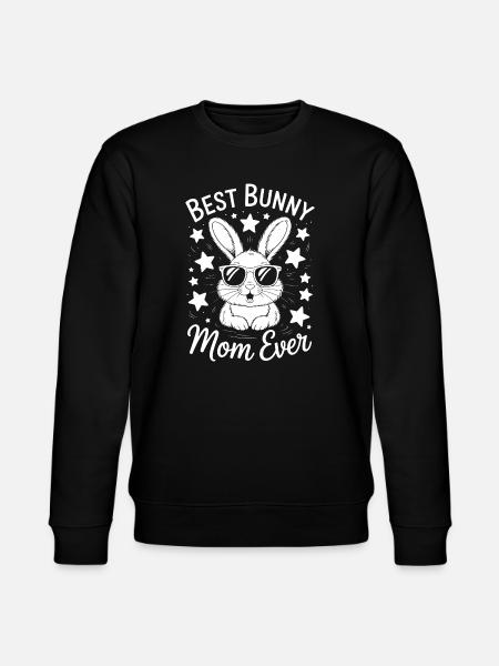 Kanin Siger Mor Kanin Sjove Kaniner Gave - Stanley/Stella økologisk unisex-sweatshirt CHANGER  - sort