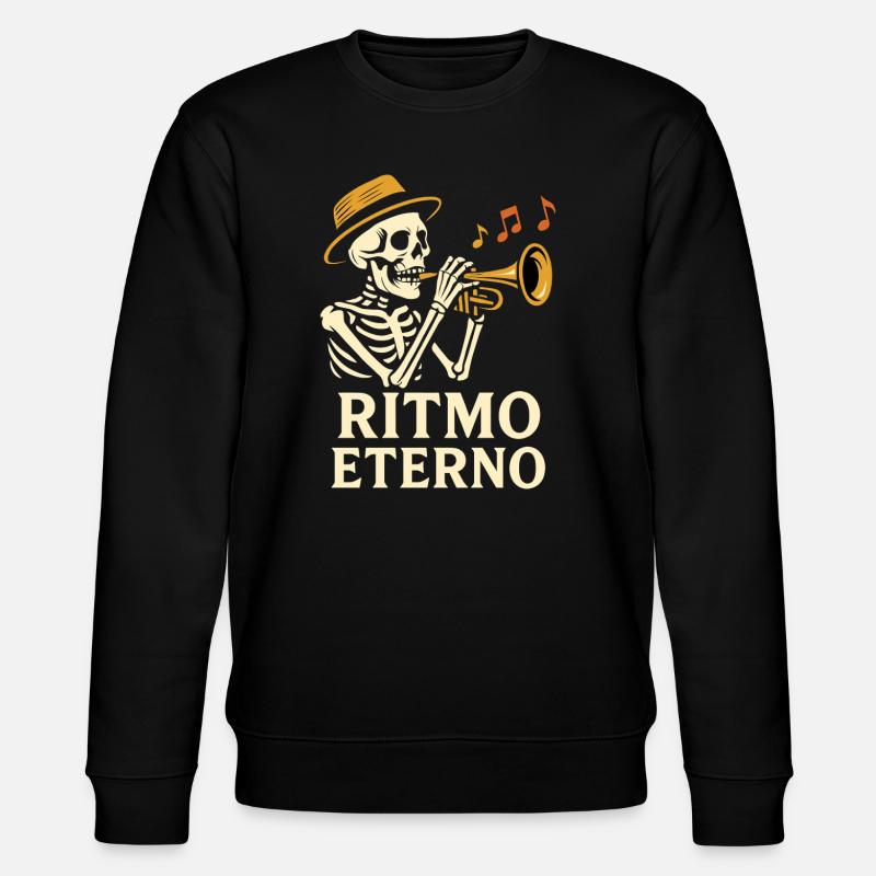 Ritmo Eterno: Jazz-/Latin-Trompeter-Skelett - Stanley/Stella Unisex Bio-Sweatshirt CHANGER - Schwarz