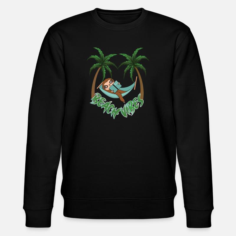 Hot to relax sloth beach - Stanley/Stella Unisex Bio-Sweatshirt CHANGER  - Schwarz