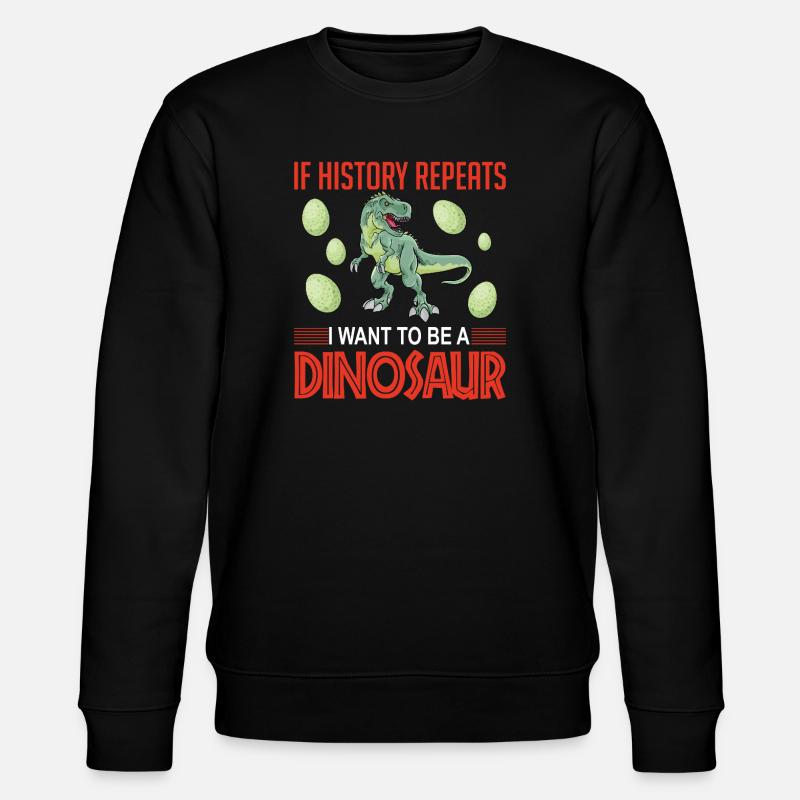 History repeats dinosaur - Stanley/Stella Unisex Bio-Sweatshirt CHANGER  - Schwarz