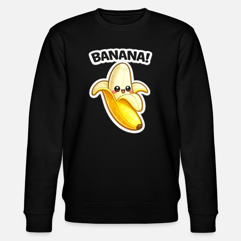 Impression de banane dessinée Kawaii - Sweat bio CHANGER Stanley/Stella Unisexe - noir