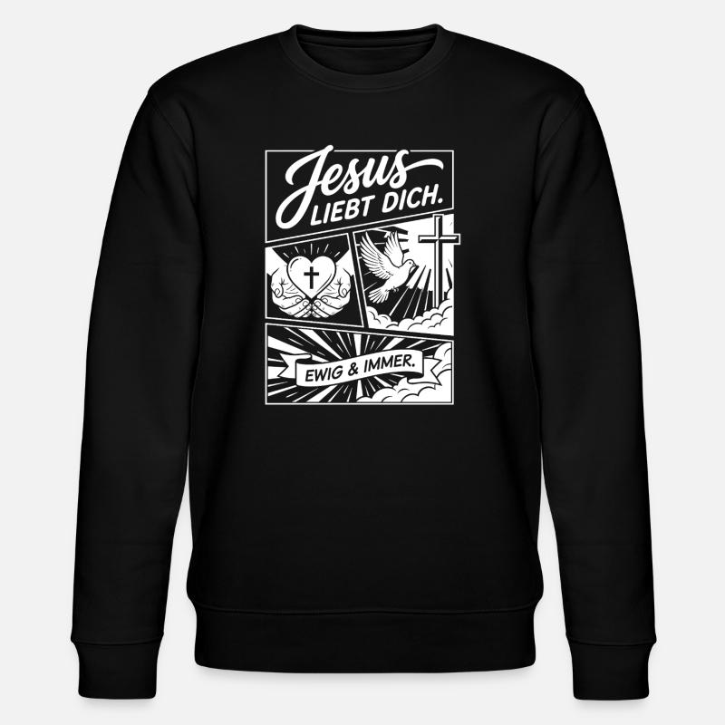 Collage Jésus t’aime - Sweat bio CHANGER Stanley/Stella Unisexe - noir
