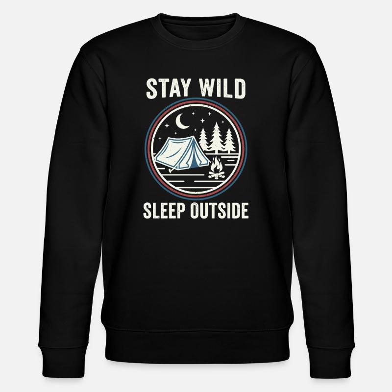 Stay Wild Schlaf Draußen - Stanley/Stella Unisex Bio-Sweatshirt CHANGER  - Schwarz