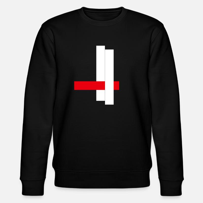 Geometrischer Kontrast Rot Schwarz Weiß - Stanley/Stella Unisex Bio-Sweatshirt CHANGER  - Schwarz