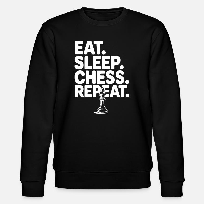 Eat. Sleep. Chess. Repeat. - Stanley/Stella CHANGER Unisex Organic Sweatshirt - black