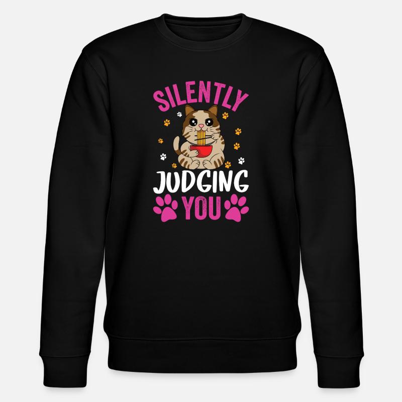 Silently judging you cat - Stanley/Stella Unisex Bio-Sweatshirt CHANGER  - Schwarz
