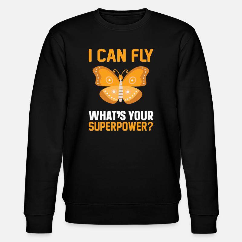 Superpower Schmetterling - Stanley/Stella Unisex Bio-Sweatshirt CHANGER  - Schwarz