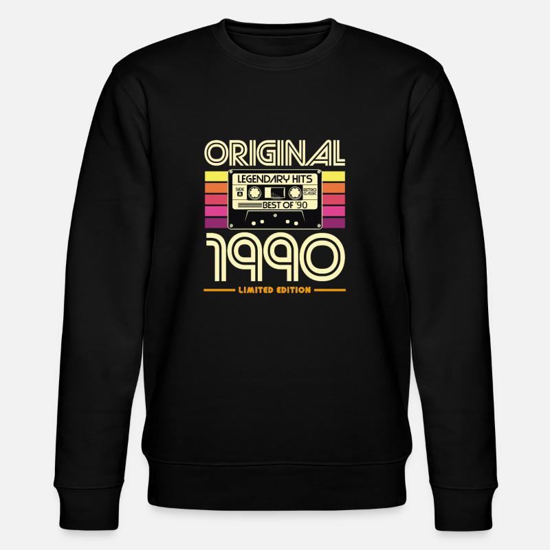 Original 1990 Retro Cassette - Stanley/Stella CHANGER Unisex Organic Sweatshirt - black