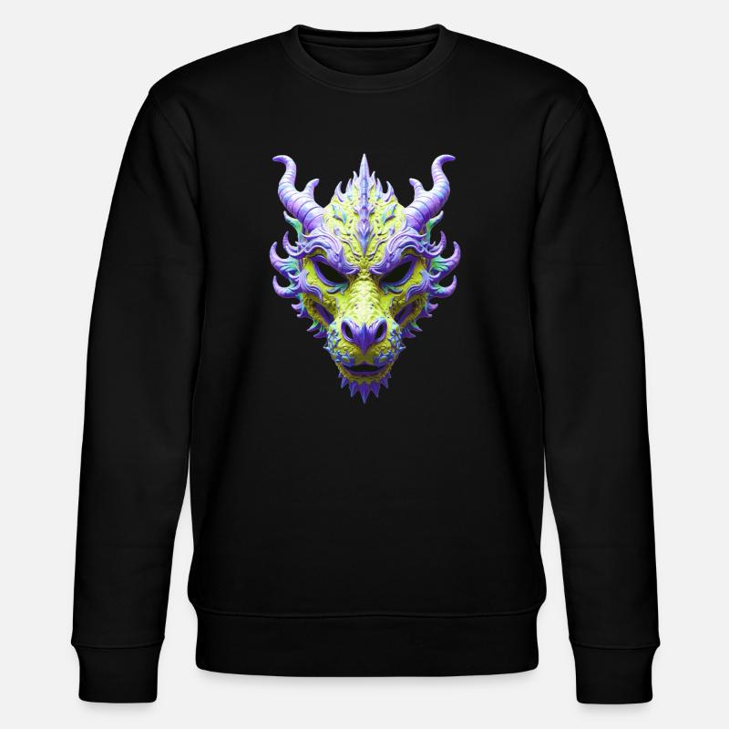 Aurora-Grüne Drachenmaske - Stanley/Stella Unisex Bio-Sweatshirt CHANGER  - Schwarz