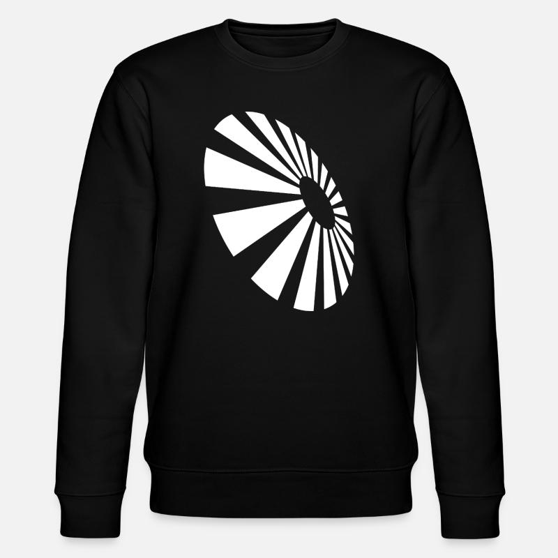 Spiral Fan Monochrome Pattern - Stanley/Stella CHANGER Unisex Organic Sweatshirt - black
