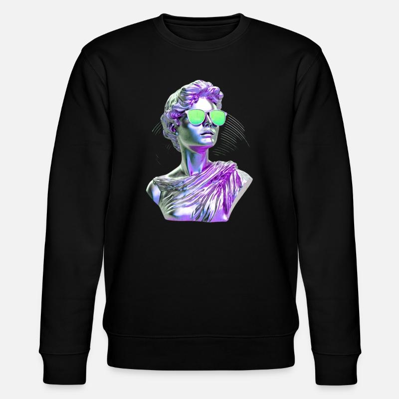 Vaporwave Statue Neonbrille - Stanley/Stella Unisex Bio-Sweatshirt CHANGER  - Schwarz
