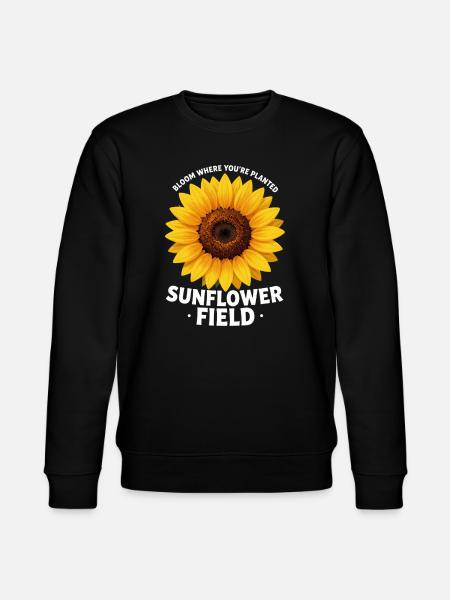 Sunflower Field: Bloom Where You Are - Stanley/Stella CHANGER Unisex Organic Sweatshirt - black