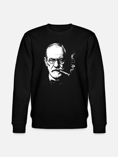 Sigmund Freud raucht Zigarre - Stanley/Stella Unisex Bio-Sweatshirt CHANGER  - Schwarz