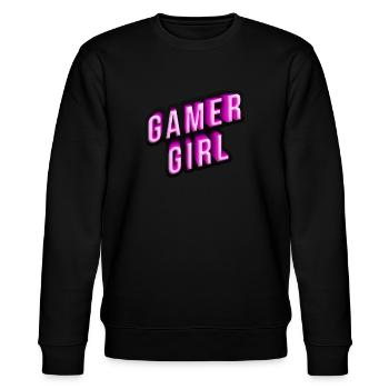 gamer girl pink 3d effekt - Stanley/Stella Unisex Bio-Sweatshirt CHANGER  - Schwarz - Vorne - Nik (191cm) & Marisol (170cm)