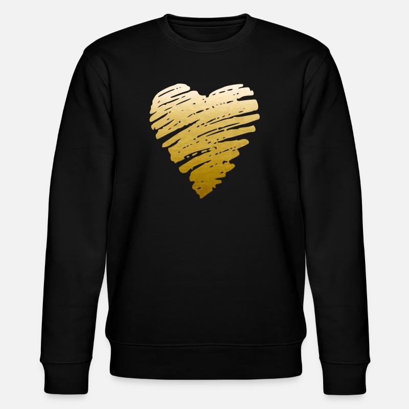 Herz aus Gold - Stanley/Stella Unisex Bio-Sweatshirt CHANGER  - Schwarz