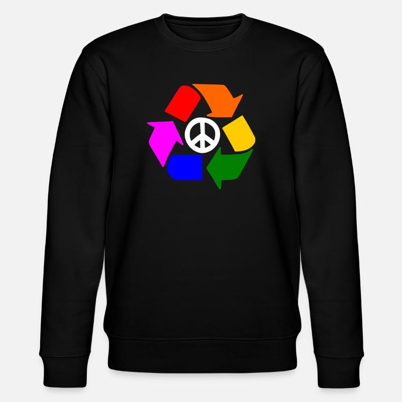 Peace lgbt zeichen - Peacezeichen - Stanley/Stella Unisex Bio-Sweatshirt CHANGER  - Schwarz