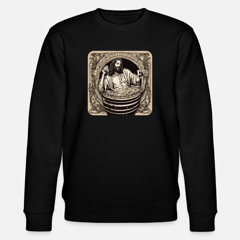 Jesus badet im Bier - Stanley/Stella Unisex Bio-Sweatshirt CHANGER  - Schwarz