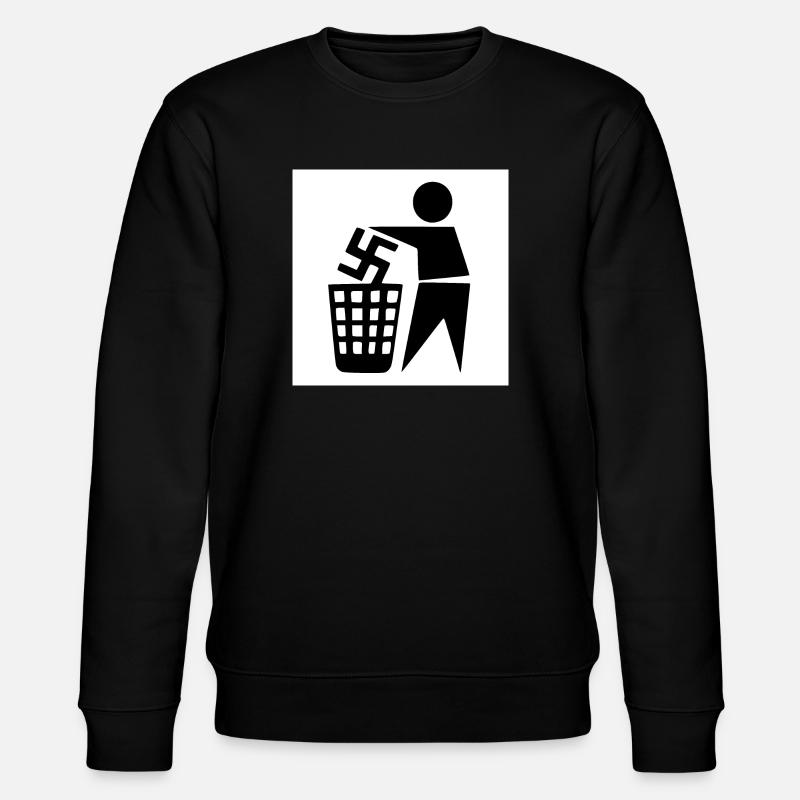 Against Nazis - Stanley/Stella CHANGER Unisex Organic Sweatshirt - black