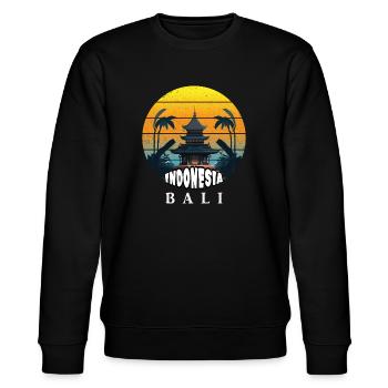 Bali - Indonesien - Stanley/Stella Unisex Bio-Sweatshirt CHANGER  - Schwarz - Vorne - Nik (191cm) & Marisol (170cm)