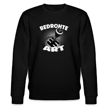 Bedrohte Art - Verbrennungsmotor Auto Design - Stanley/Stella Unisex Bio-Sweatshirt CHANGER  - Schwarz - Vorne - Nik (191cm) & Marisol (170cm)