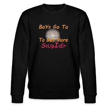 Boys go to Jupiter - Stanley/Stella Unisex Bio-Sweatshirt CHANGER  - Schwarz - Vorne - Nik (191cm) & Marisol (170cm)