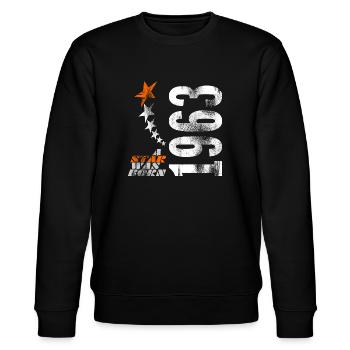 60. Geburtstag - Stanley/Stella Unisex Bio-Sweatshirt CHANGER  - Schwarz - Vorne - Nik (191cm) & Marisol (170cm)