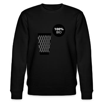 Geripptes 100% BIO #Frankfurt #069 #Ebbelwoi #FFM - Stanley/Stella Unisex Bio-Sweatshirt CHANGER  - Schwarz - Vorne - Nik (191cm) & Marisol (170cm)