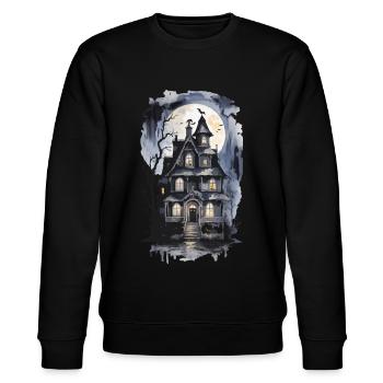 Mystic Witch House Halloween Vintage Full Moon - Stanley/Stella CHANGER Unisex Organic Sweatshirt - black - Front - Nik (191cm) & Marisol (170cm)