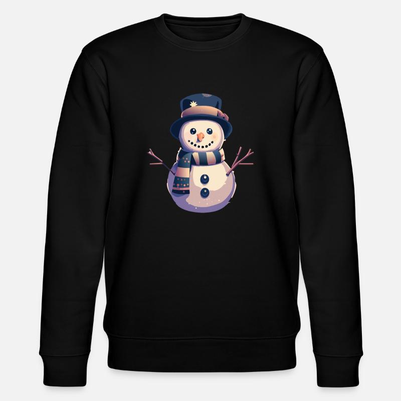Fröhlicher Schneemann - Stanley/Stella Unisex Bio-Sweatshirt CHANGER  - Schwarz