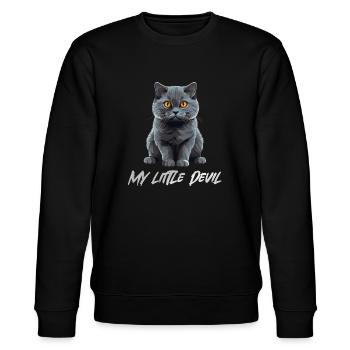 Chat Gris Mignon Mon Petit Diable - Sweat bio CHANGER Stanley/Stella Unisexe - noir - Devant - Nik (191cm) & Marisol (170cm)
