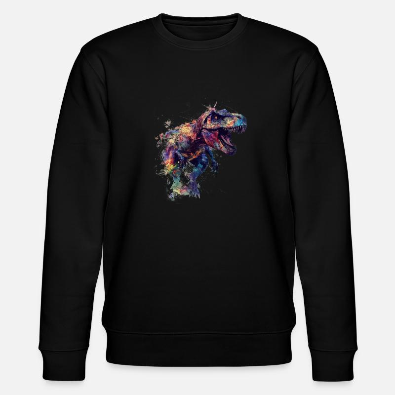 T Rex Klecks - Stanley/Stella Unisex Bio-Sweatshirt CHANGER  - Schwarz