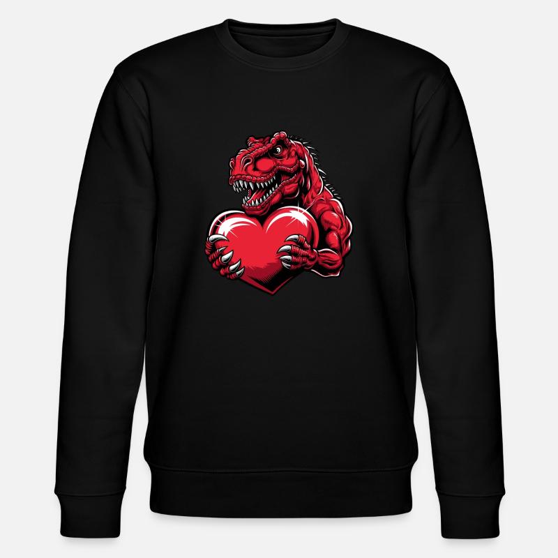 T-Rex Liebe - Stanley/Stella Unisex Bio-Sweatshirt CHANGER  - Schwarz