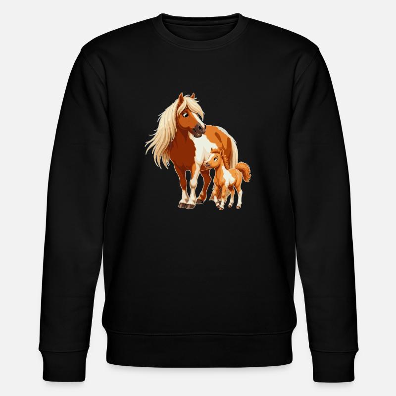 Poney Shetland avec poulain - Sweat bio CHANGER Stanley/Stella Unisexe - noir