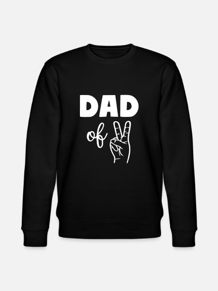 Dad of Two 2 Dad - Stanley/Stella CHANGER Unisex Organic Sweatshirt - black