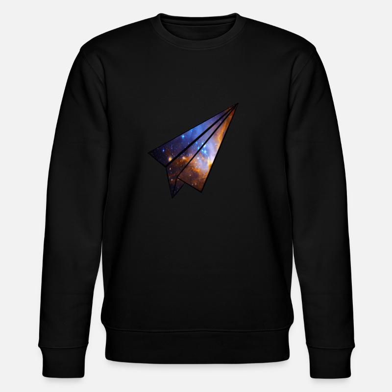 Papierflieger Universum - Stanley/Stella Unisex Bio-Sweatshirt CHANGER  - Schwarz
